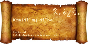 Komlósy Ábel névjegykártya