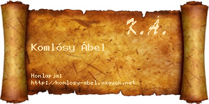 Komlósy Ábel névjegykártya